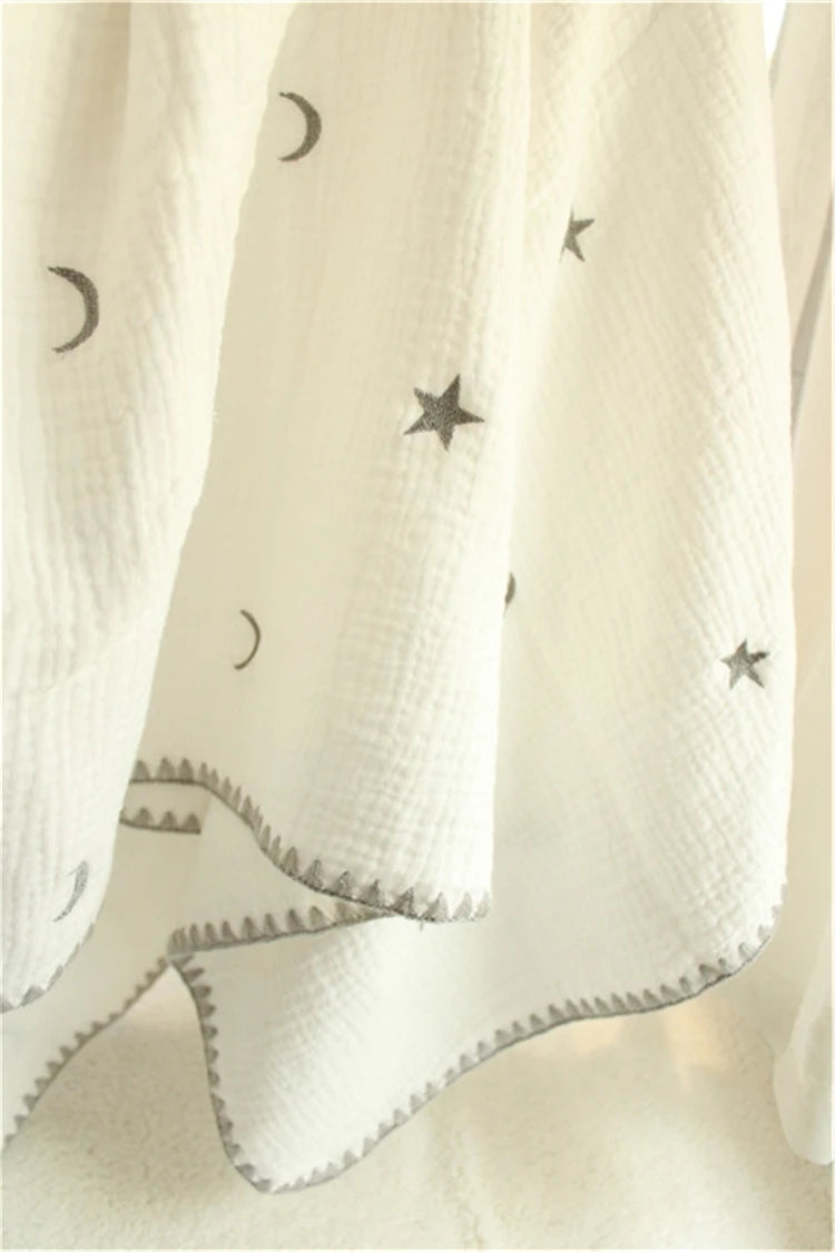 4-Layer 100% Cotton Muslin Baby Blanket – Multi-Use Swaddle, Towel & Cover (100×100 cm, Unisex, All Seasons)