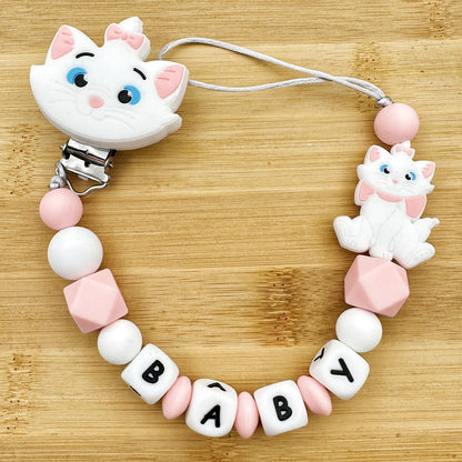MINISO Personalized Silicone Pacifier Chain – Custom Baby Name, BPA-Free, Safe & Soft (4+ Months)