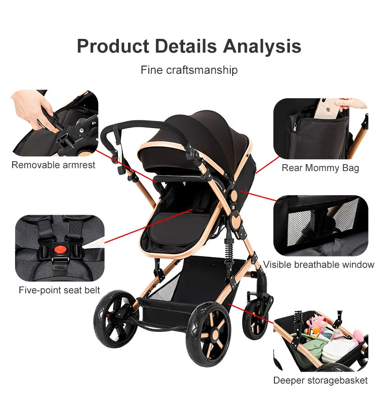 LuxyBaby™ Imperial 3-in-1 Travel System — The Complete Luxury Stroller Experience