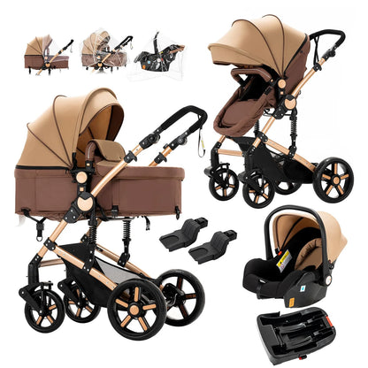 LuxyBaby™ Imperial 3-in-1 Travel System — The Complete Luxury Stroller Experience