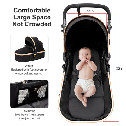 LuxyBaby™ GrandCruise 3-in-1 Modular Stroller System — The Art of Comfortable Elegance