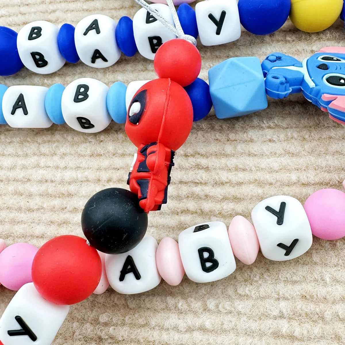 MINISO Personalized Silicone Pacifier Chain – Custom Baby Name, BPA-Free, Safe & Soft (4+ Months)