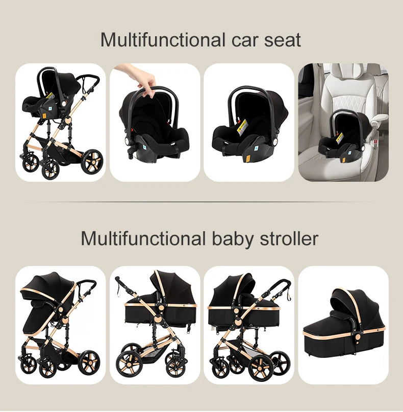 LuxyBaby™ Imperial 3-in-1 Travel System — The Complete Luxury Stroller Experience