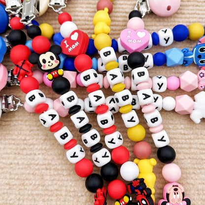 MINISO Personalized Silicone Pacifier Chain – Custom Baby Name, BPA-Free, Safe & Soft (4+ Months)