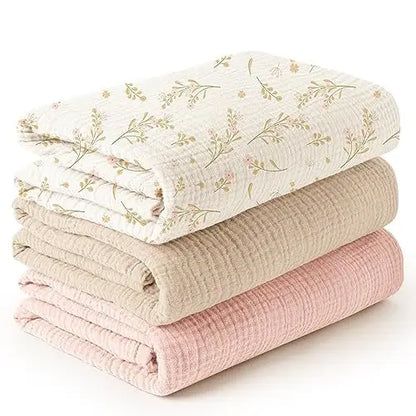 Soft Cotton Baby Swaddle Blanket – Solid Color, 0–12 Months (Spring & Autumn)