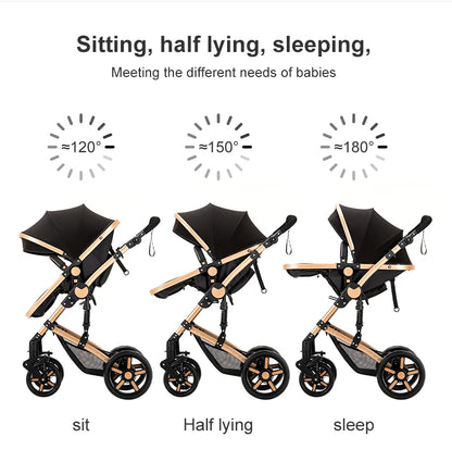 LuxyBaby™ Imperial 3-in-1 Travel System — The Complete Luxury Stroller Experience