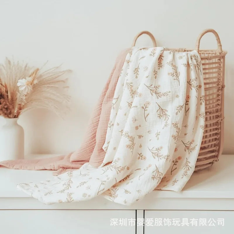 Soft Cotton Baby Swaddle Blanket – Solid Color, 0–12 Months (Spring & Autumn)