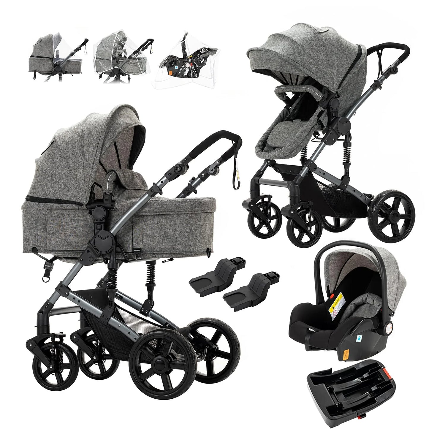 LuxyBaby™ Imperial 3-in-1 Travel System — The Complete Luxury Stroller Experience
