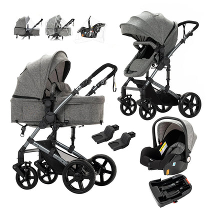 LuxyBaby™ Imperial 3-in-1 Travel System — The Complete Luxury Stroller Experience