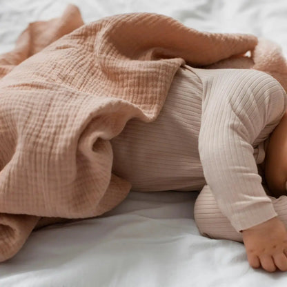 Soft Cotton Baby Swaddle Blanket – Solid Color, 0–12 Months (Spring & Autumn)