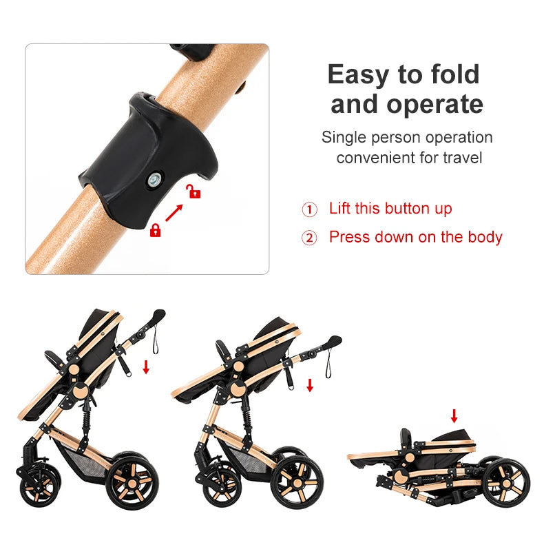 LuxyBaby™ Imperial 3-in-1 Travel System — The Complete Luxury Stroller Experience
