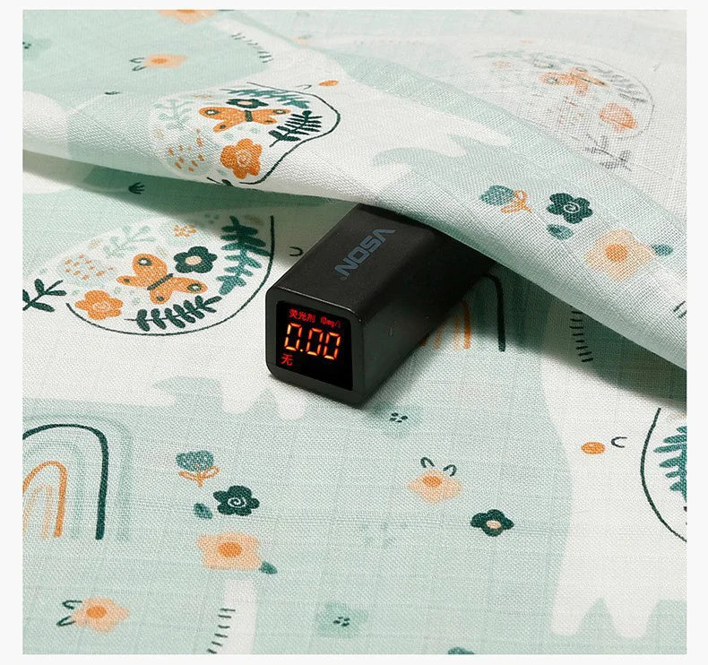 Muslin Cotton & Bamboo Double-Gauze Baby Blanket – 125×125 cm, Soft, Breathable & Cartoon Print