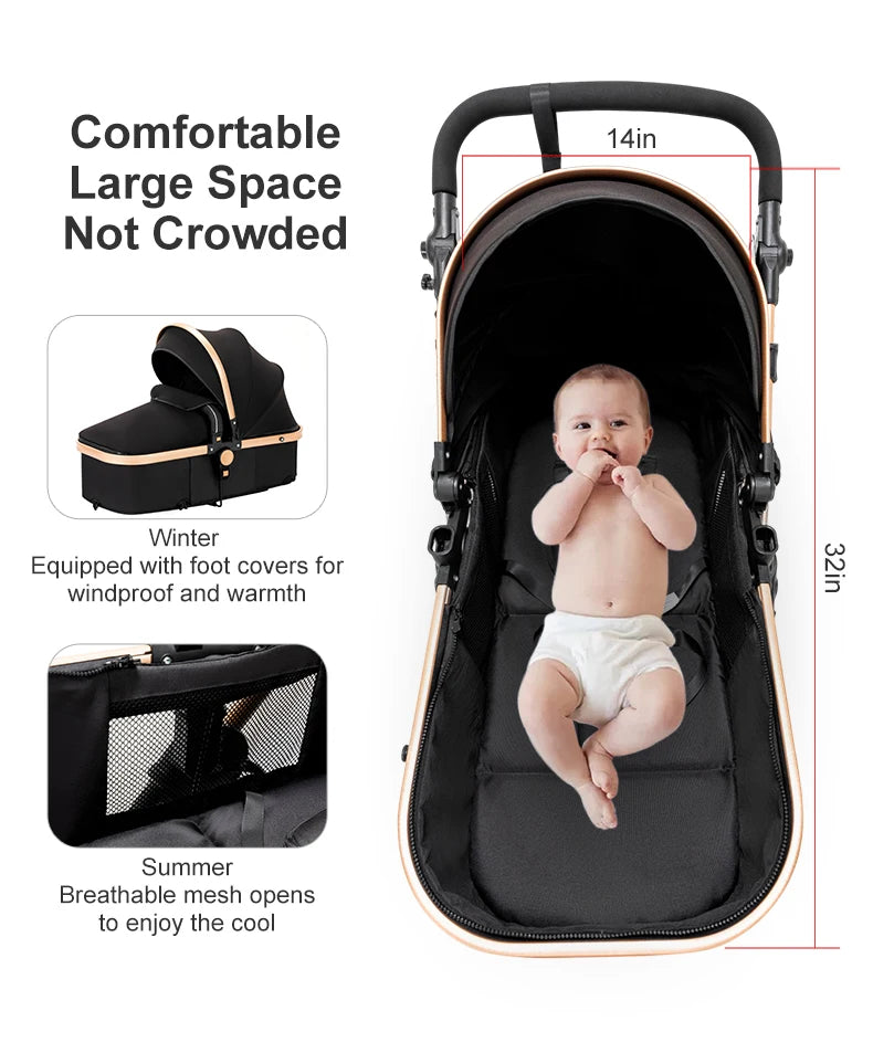 LuxyBaby™ GrandCruise 3-in-1 Modular Stroller System — The Art of Comfortable Elegance