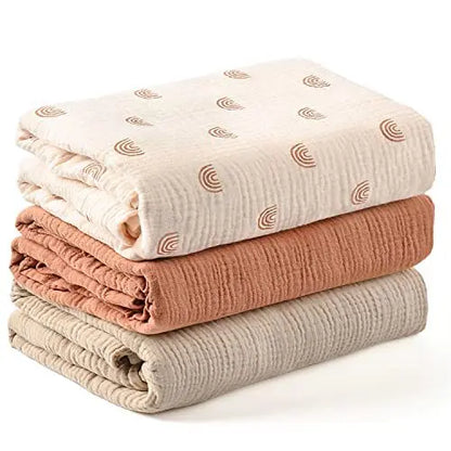 Soft Cotton Baby Swaddle Blanket – Solid Color, 0–12 Months (Spring & Autumn)