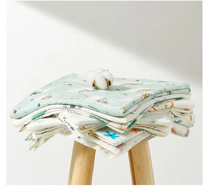 Muslin Cotton & Bamboo Double-Gauze Baby Blanket – 125×125 cm, Soft, Breathable & Cartoon Print