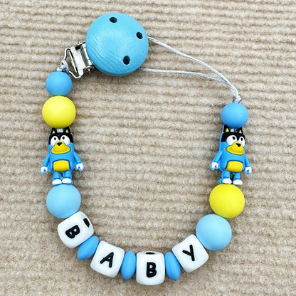 MINISO Personalized Silicone Pacifier Chain – Custom Baby Name, BPA-Free, Safe & Soft (4+ Months)