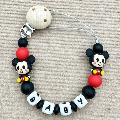 MINISO Personalized Silicone Pacifier Chain – Custom Baby Name, BPA-Free, Safe & Soft (4+ Months)