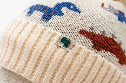 Kids Winter Lei Feng Hat – Warm Cotton Knit Ear-Protection Hat with Animal Prints (4–6 Years, Unisex)