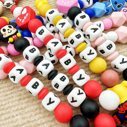 MINISO Personalized Silicone Pacifier Chain – Custom Baby Name, BPA-Free, Safe & Soft (4+ Months)