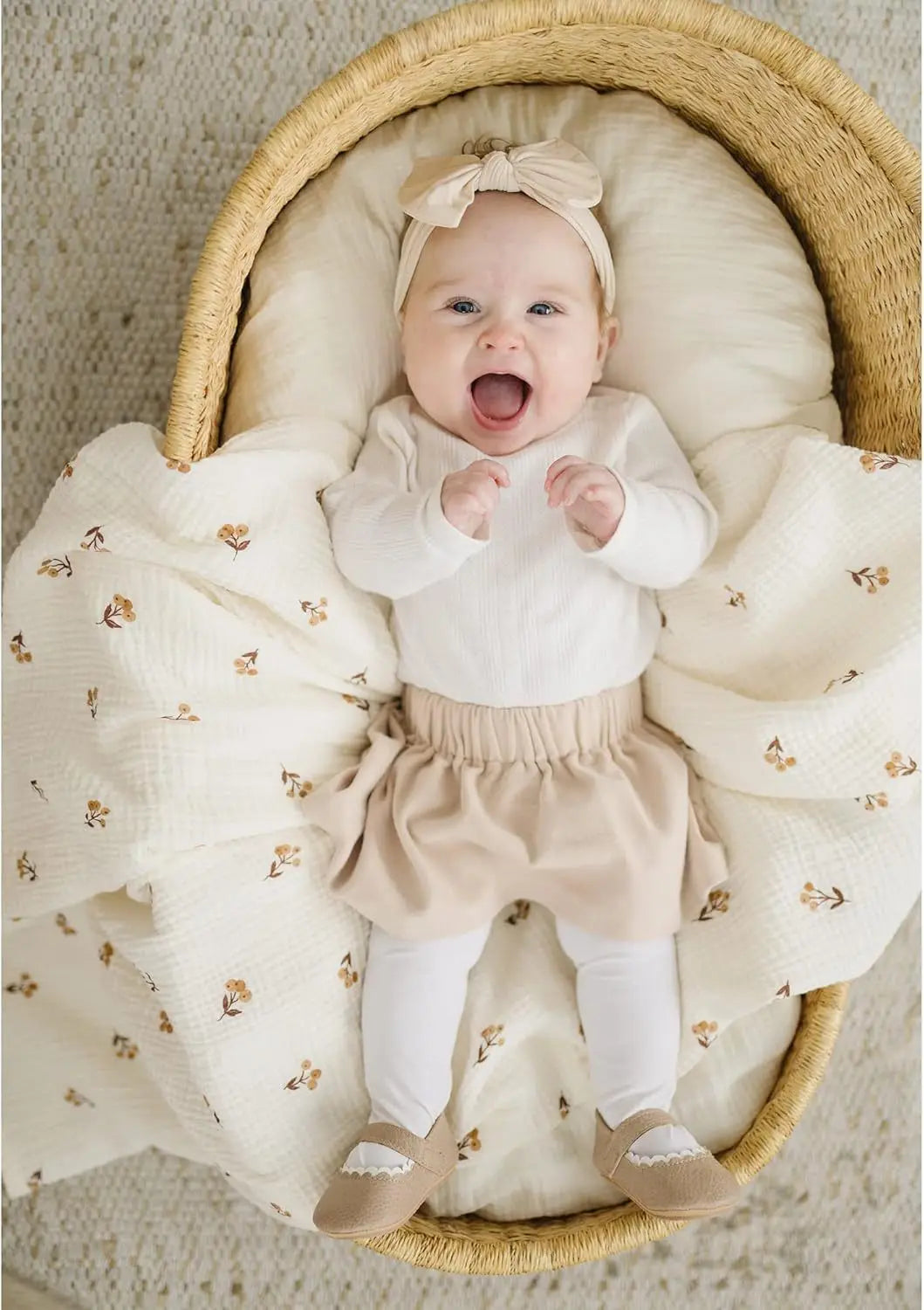 Soft Cotton Baby Swaddle Blanket – Solid Color, 0–12 Months (Spring & Autumn)