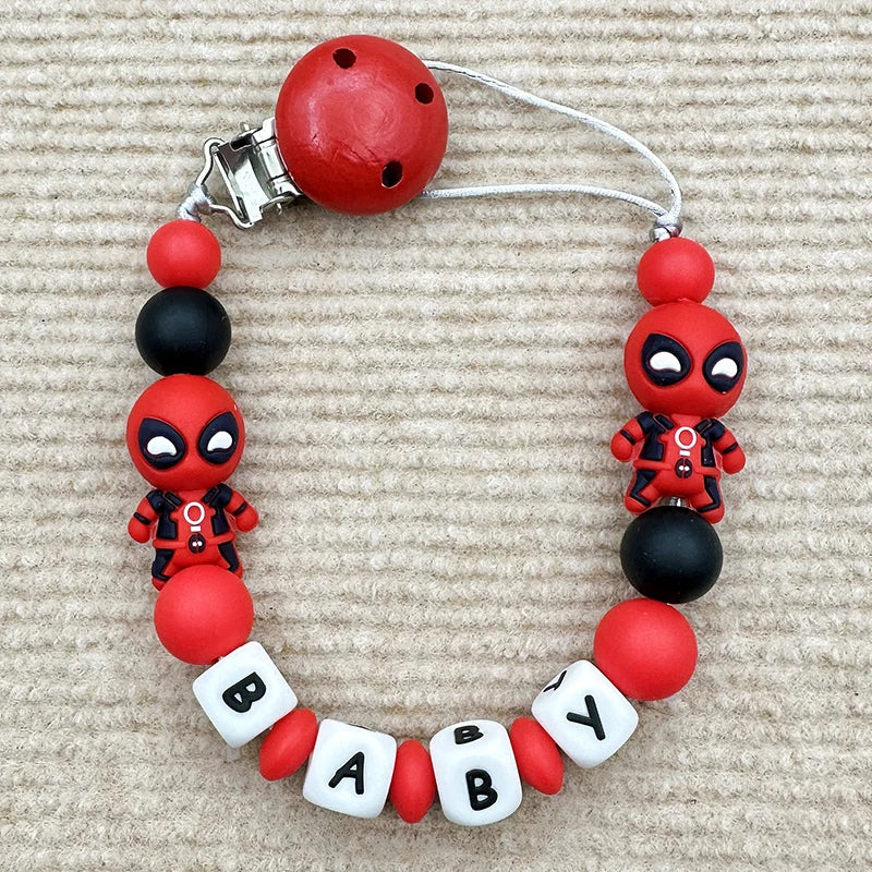 MINISO Personalized Silicone Pacifier Chain – Custom Baby Name, BPA-Free, Safe & Soft (4+ Months)