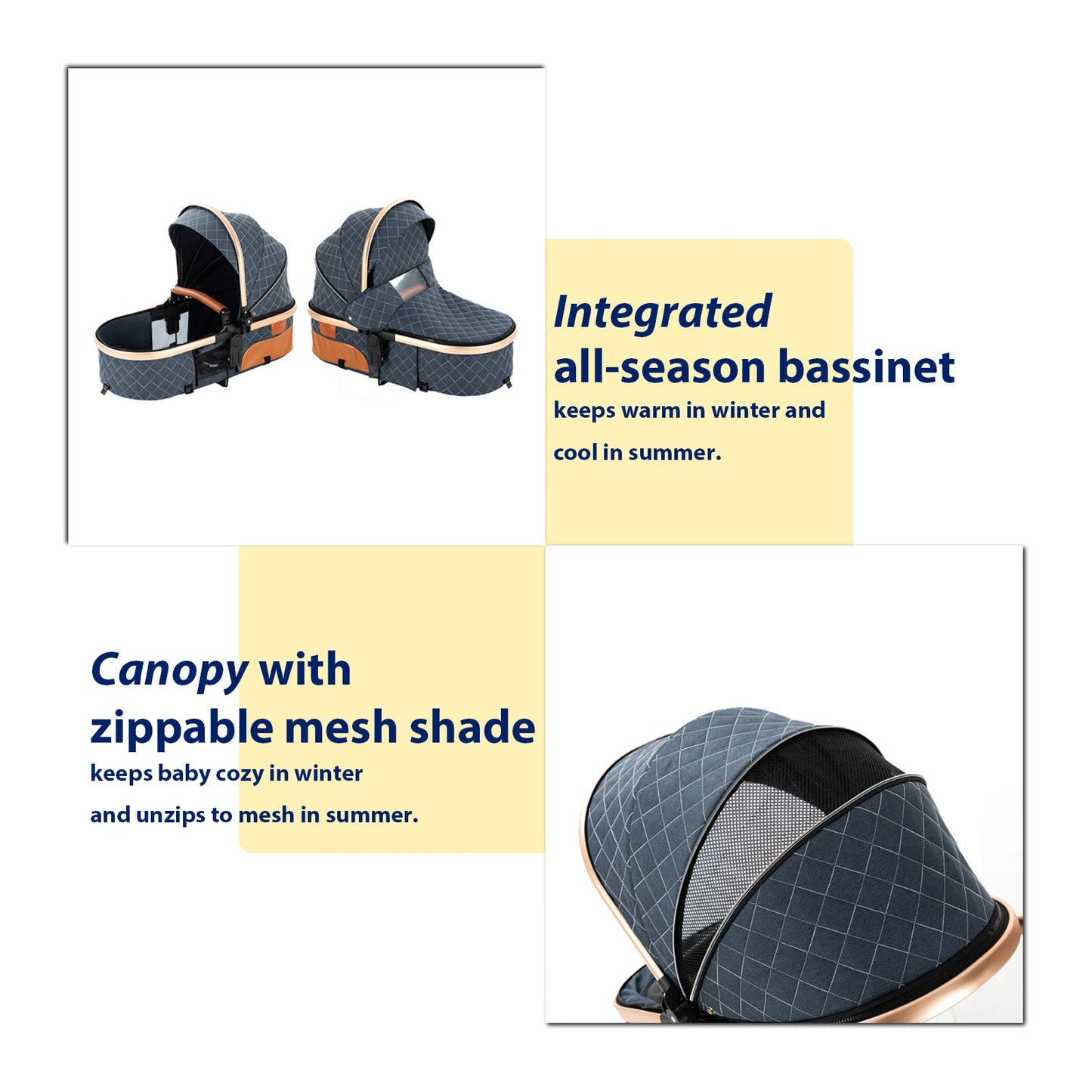 Lightweight Baby Stroller 3 in 1 Multifunctional High Landscape Baby Stroller
