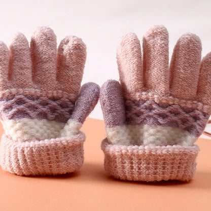 Warm Cartoon Kids Gloves – Soft Acrylic &amp; Polyester Mittens for Ages 3–6 Years (Unisex)