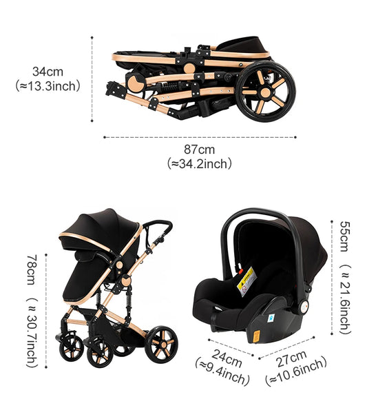 LuxyBaby™ GrandCruise 3-in-1 Modular Stroller System — The Art of Comfortable Elegance