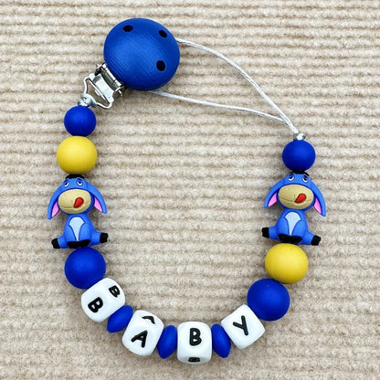 MINISO Personalized Silicone Pacifier Chain – Custom Baby Name, BPA-Free, Safe & Soft (4+ Months)