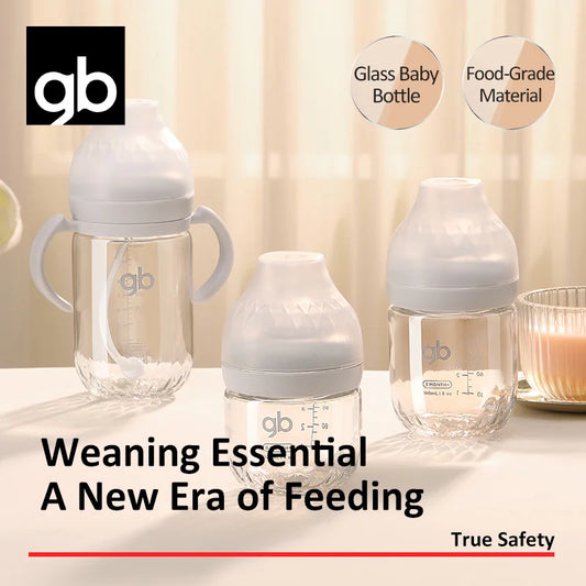 120ml Glass Baby Bottle – Wide Mouth, Medium Flow, With Handle (0–24 Months)