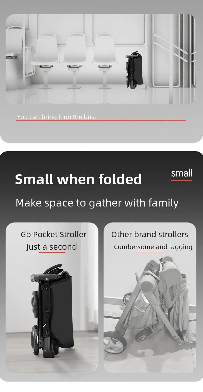 LuxyBaby™ x gb Pockit 3H Ultra Portable Stroller — Redefining Mobility in Style