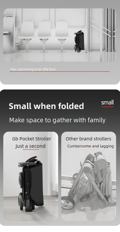 LuxyBaby™ x gb Pockit 3H Ultra Portable Stroller — Redefining Mobility in Style