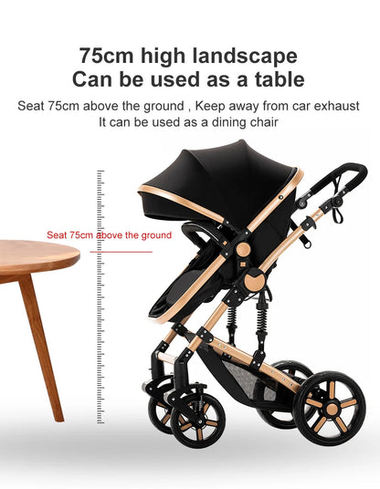 LuxyBaby™ Imperial 3-in-1 Travel System — The Complete Luxury Stroller Experience