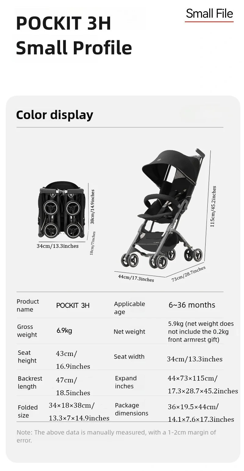 LuxyBaby™ x gb Pockit 3H Ultra Portable Stroller — Redefining Mobility in Style