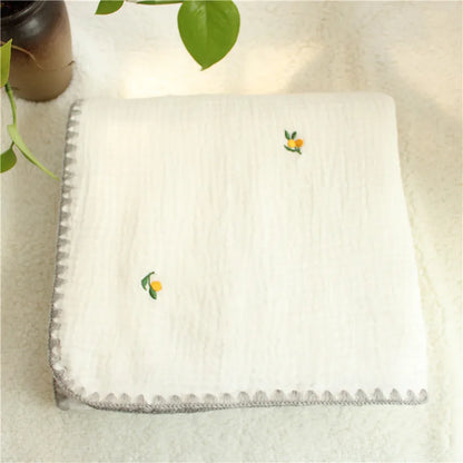 4-Layer 100% Cotton Muslin Baby Blanket – Multi-Use Swaddle, Towel & Cover (100×100 cm, Unisex, All Seasons)