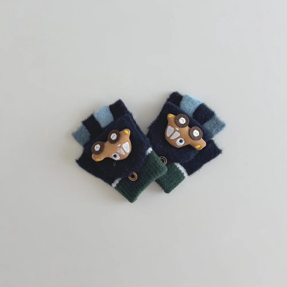 Soft Polyester Baby Girl Mittens – Warm, Lightweight, Solid Color Gloves (1–4 Years)