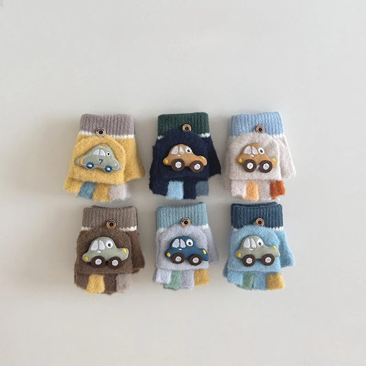 Soft Polyester Baby Girl Mittens – Warm, Lightweight, Solid Color Gloves (1–4 Years)