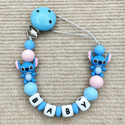 MINISO Personalized Silicone Pacifier Chain – Custom Baby Name, BPA-Free, Safe & Soft (4+ Months)