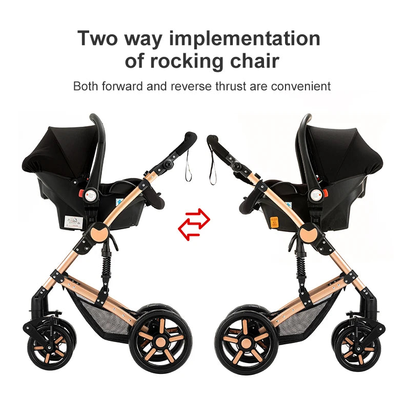 LuxyBaby™ Imperial 3-in-1 Travel System — The Complete Luxury Stroller Experience