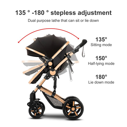 LuxyBaby™ Imperial 3-in-1 Travel System — The Complete Luxury Stroller Experience