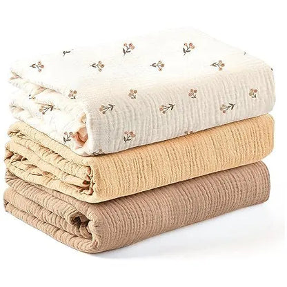 Soft Cotton Baby Swaddle Blanket – Solid Color, 0–12 Months (Spring & Autumn)