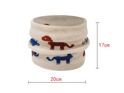 Kids Winter Lei Feng Hat – Warm Cotton Knit Ear-Protection Hat with Animal Prints (4–6 Years, Unisex)