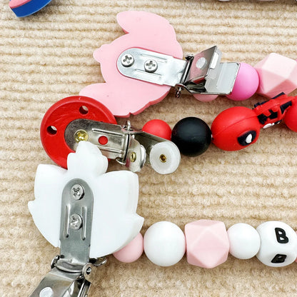 MINISO Personalized Silicone Pacifier Chain – Custom Baby Name, BPA-Free, Safe & Soft (4+ Months)