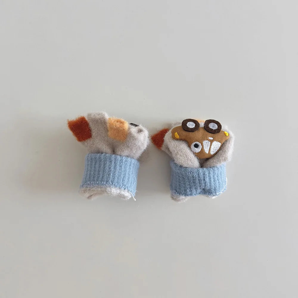 Soft Polyester Baby Girl Mittens – Warm, Lightweight, Solid Color Gloves (1–4 Years)