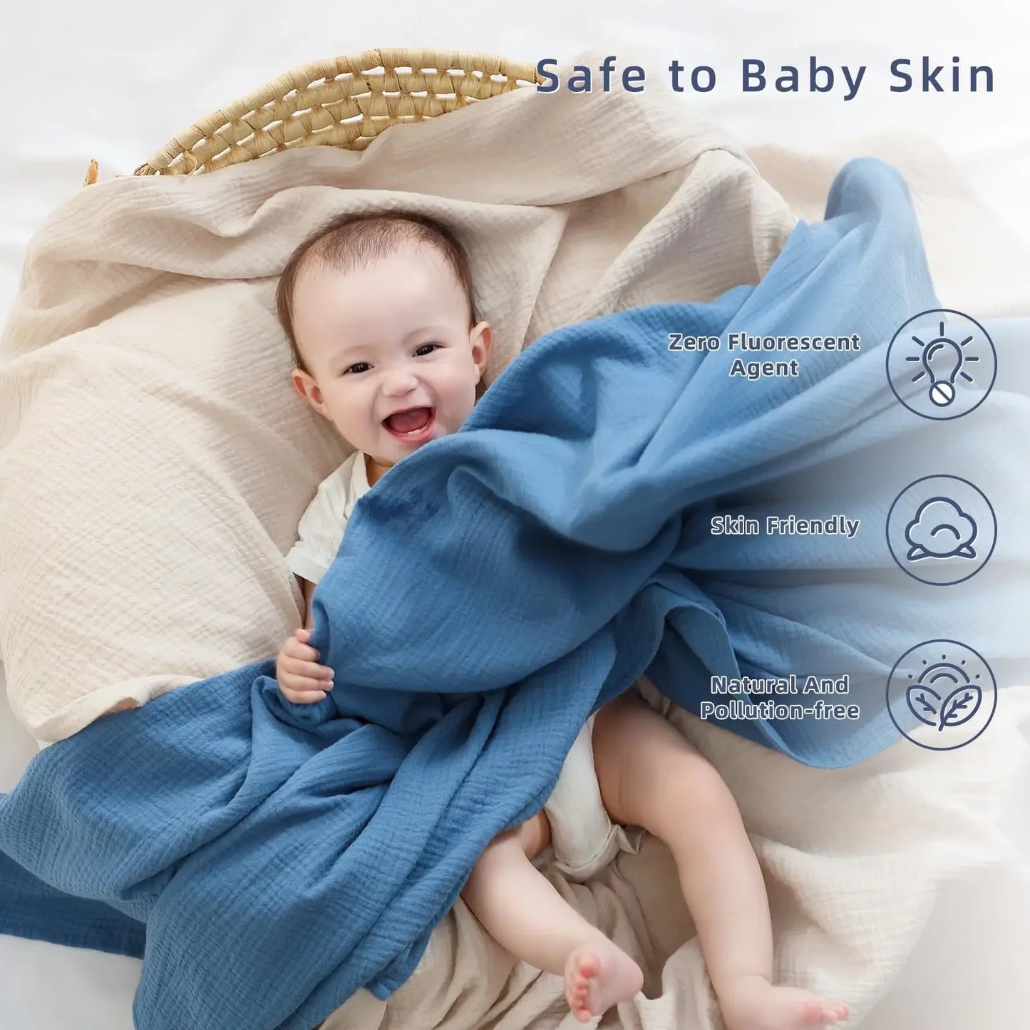 Pure Cotton Newborn Baby Towel & Blanket – Ultra-Soft, Safe, All-Season Comfort