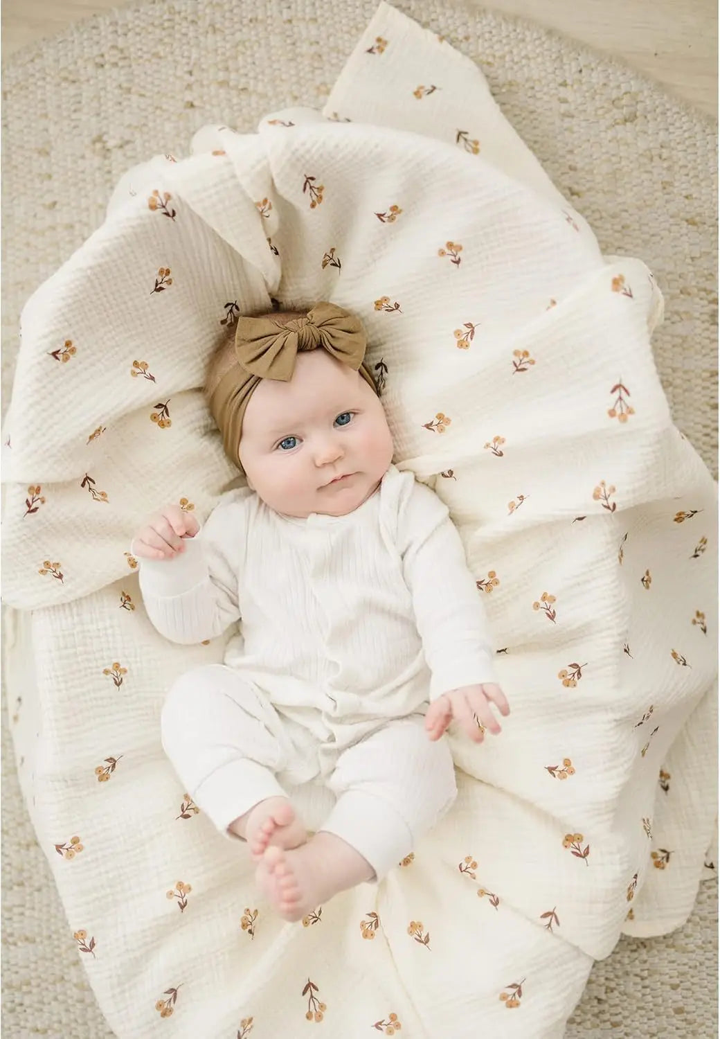 Soft Cotton Baby Swaddle Blanket – Solid Color, 0–12 Months (Spring & Autumn)