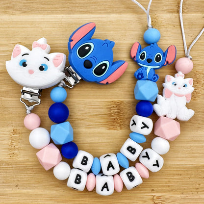 MINISO Personalized Silicone Pacifier Chain – Custom Baby Name, BPA-Free, Safe & Soft (4+ Months)