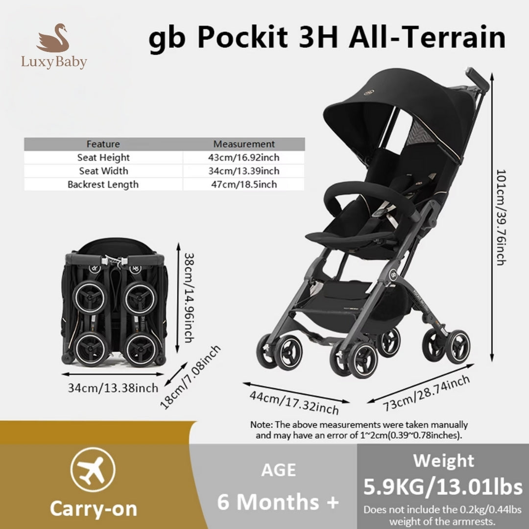 LuxyBaby™ x gb Pockit 3H Ultra Portable Stroller — Redefining Mobility in Style